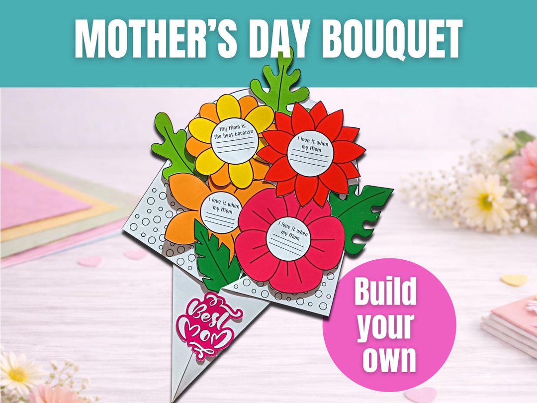 Mother's Day Bouquet Craft for Kids | Build Your Own Flower Bouquet ...