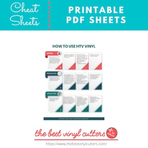 Printable Cheat Sheets for How To Use Heat Transfer Vinyl - Beginners Guide PDF Instant Download