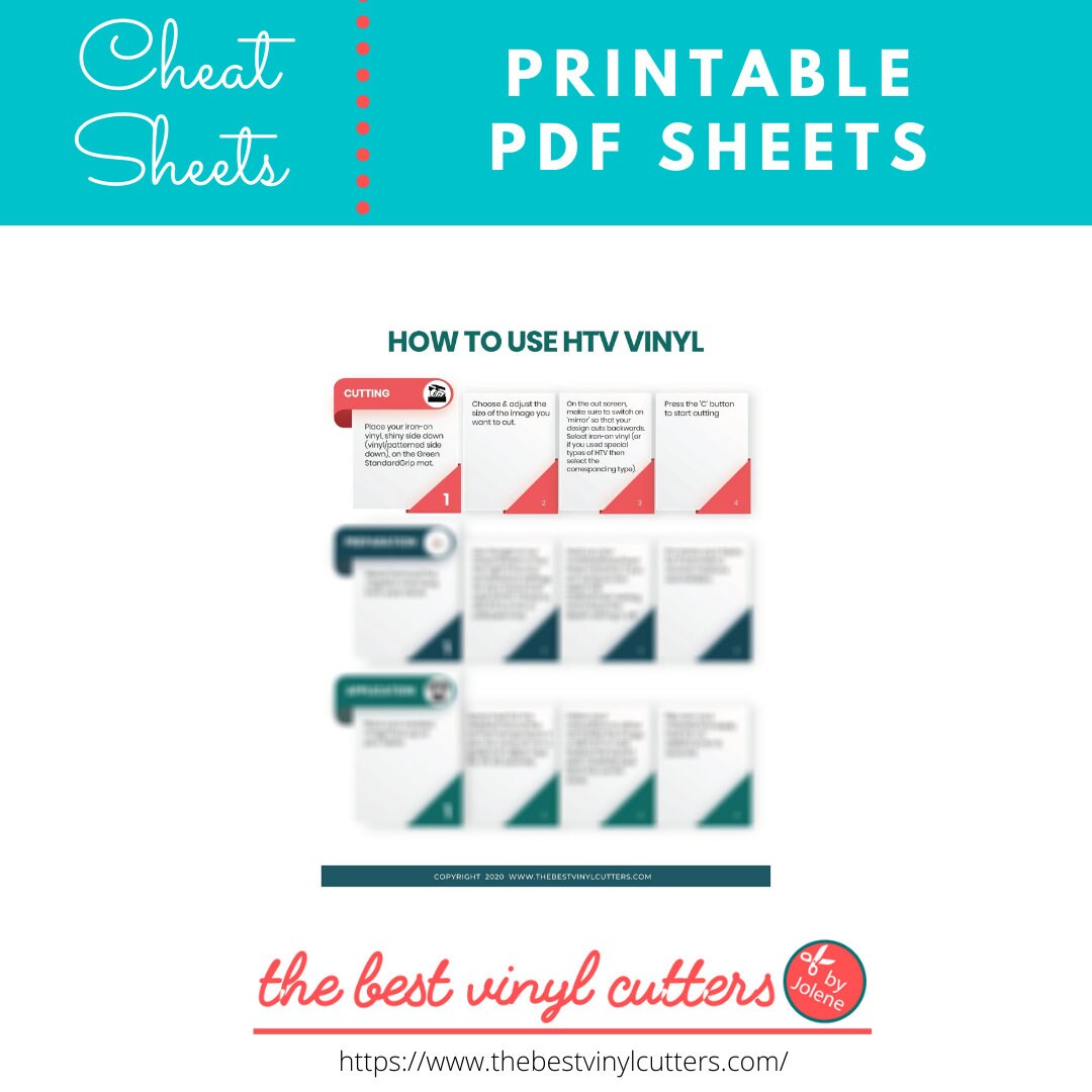 Printable Cheat Sheets for How to Use Heat Transfer Vinyl Beginners ...