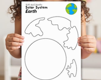 Planet Earth Cut & Paste Craft | Solar System Activity | Space Science Craft | Earth Day | Preschool Kindergarten and Older