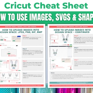 Cricut Design Space Beginners Cheat Sheet Bundle: How to Use Images, SVGS, Shapes on CDS - Tutorial for Maker, Explore or Joy Machines image 4
