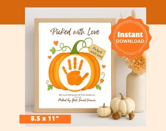 Christian Pumpkin Handprint Art for Fall, Thanksgiving Kids Craft, Sunday School Activity, Pumpkin Prayer Keepsake, Christian Fall Printable