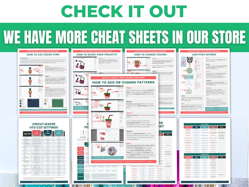 Cricut Design Space Beginners Cheat Sheet Bundle: How to Use Images, SVGS, Shapes on CDS - Tutorial for Maker, Explore or Joy Machines image 9