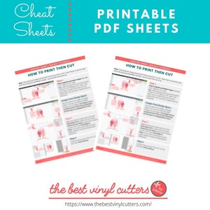 Hoe af te drukken snijd vervolgens afdrukbare stap-voor-stap tutorial blad voor desktop gebruikers voor Cricut Design Space beginners gids PDF Instant Download