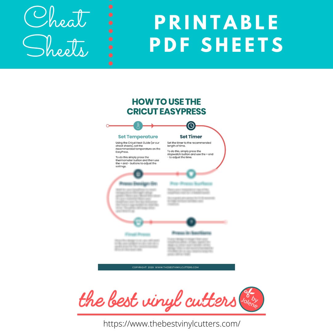 Printable Cheat Sheets for How to Use Cricut Easypress - Beginners ...