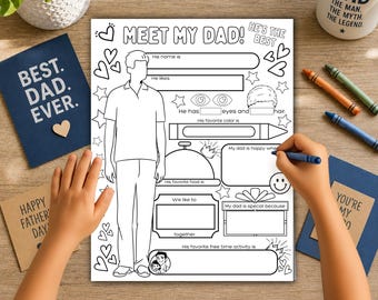 Happy Father's Day Activity Placemat Letter or Card | Printable Keepsake Gift | All About My Dad | Classroom Father's Day Kids Craft