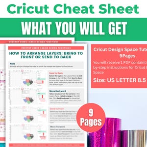 Cricut Design Space Beginners Cheat Sheet Bundle: How to Use Basic Functions (Size, Color etc.) on CDS - Tutorial for Maker, Explore or Joy image 6