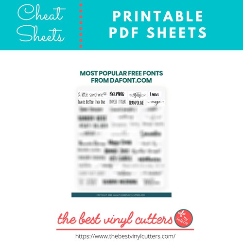 Printable Cheat Sheets for Sizes for Decals Beginners Guide - Etsy