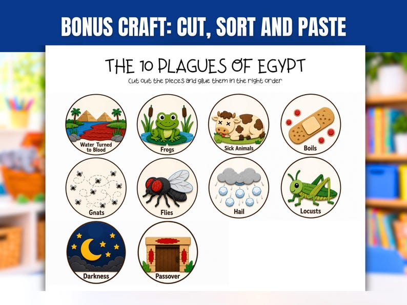 Build Moses & Pharaoh + the 10 Plagues of Egypt Cut and Paste Christian ...