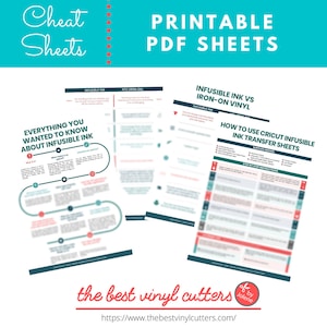 Printable Cheat Sheets for Cricut Infusible Ink Beginners Guide PDF Instant Download image 1