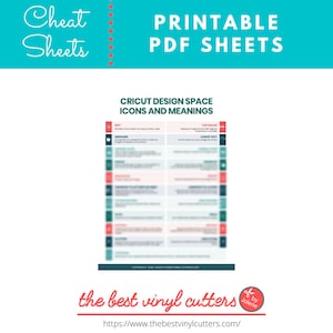 Printable Cheat Sheets for Cricut Design Space Icons and Meanings - Beginners Guide PDF Instant Download