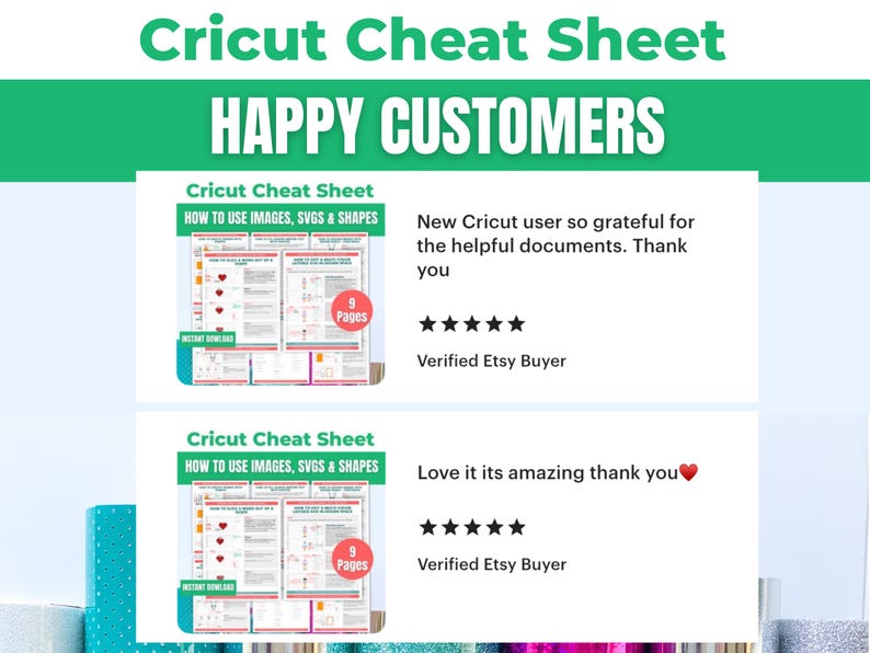 Cricut Design Space Beginners Cheat Sheet Bundle: How to Use Images, SVGS, Shapes on CDS - Tutorial for Maker, Explore or Joy Machines image 7