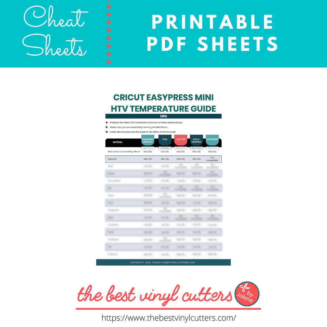 Printable Cheat Sheets for Easypress Mini Heat Temperature Settings - Beginners Guide PDF Instant Download - Etsy printable-cheat-sheets-for-easypress-mini-heat-temperature-settings-beginners-guide-pdf-instant-download-etsy