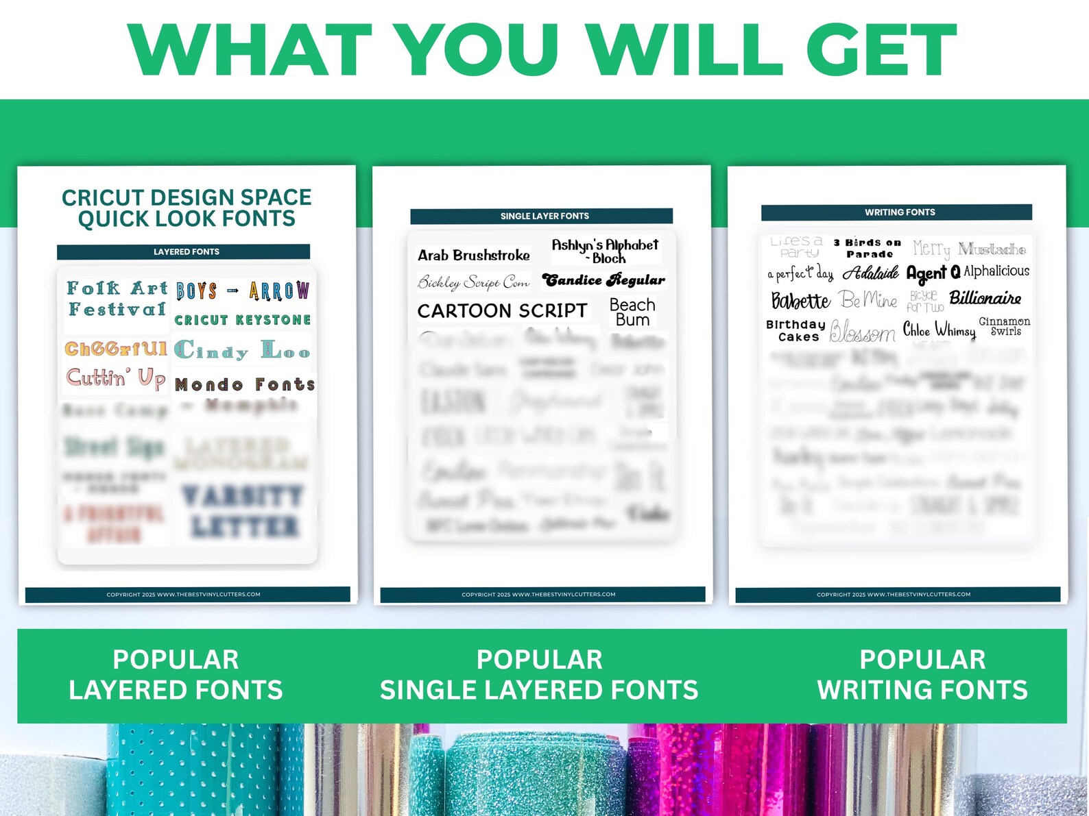 Printable Cheat Sheets for Quick Look Cricut Design Space Fonts ...