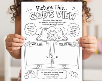 Picture This: God's View Kids Worksheet | Bible Lesson Printable | Faith & Perspective Activity | Sunday School And Church Craft