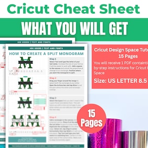 Printable Cricut Design Space iOS Tutorial Cheat Sheets on Texts & Fonts | For Beginners, Tips and Tricks for Cricut Explore, Maker, Joy image 2