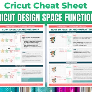 Cricut Design Space Beginners Cheat Sheet Bundle: How to Use Basic Functions (Size, Color etc.) on CDS - Tutorial for Maker, Explore or Joy image 3