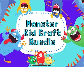 Printable Monster Activity Pack | Kids Craft Bundle | Party Activities | Classroom Games | 8 Monster Crafts | Instant Download