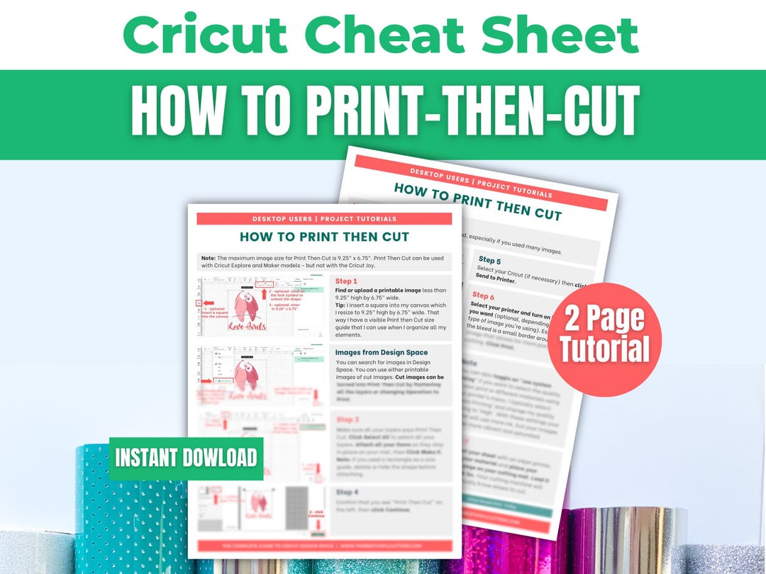 Cricut Design Space Beginners Cheat Sheet: How to Print Then Cut ...