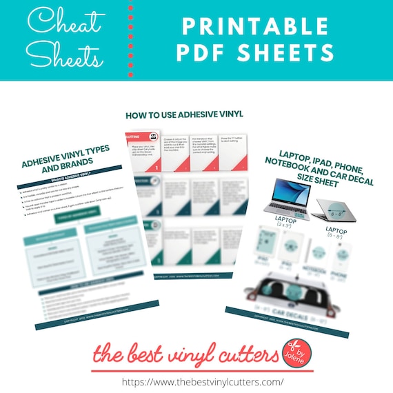 printable cheat sheets for adhesive vinyl beginners guide etsy