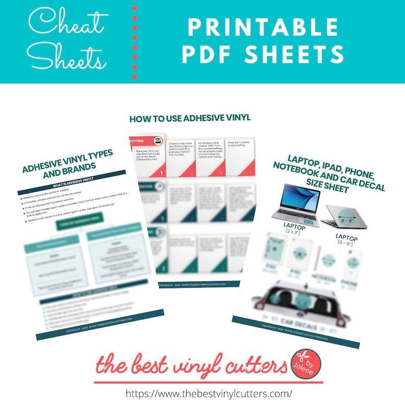 printable cheat sheets for adhesive vinyl beginners guide