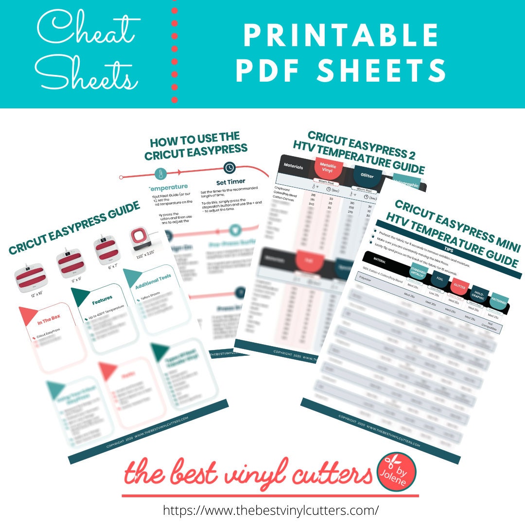 Heat Transfer Vinyl Heat Settings Digital File for Download 