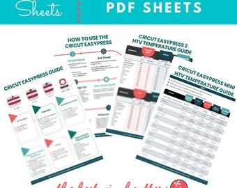 Printable Cheat Sheets for Cricut EasyPress - Beginners Guide PDF Instant Download