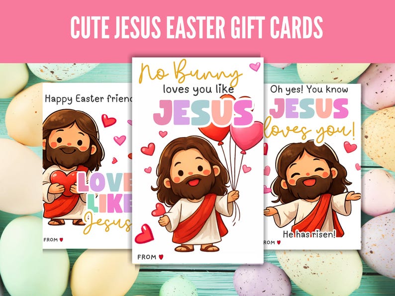 Printable Christian Bible Verse Jesus Easter Gift Cards | Kids Sunday ...