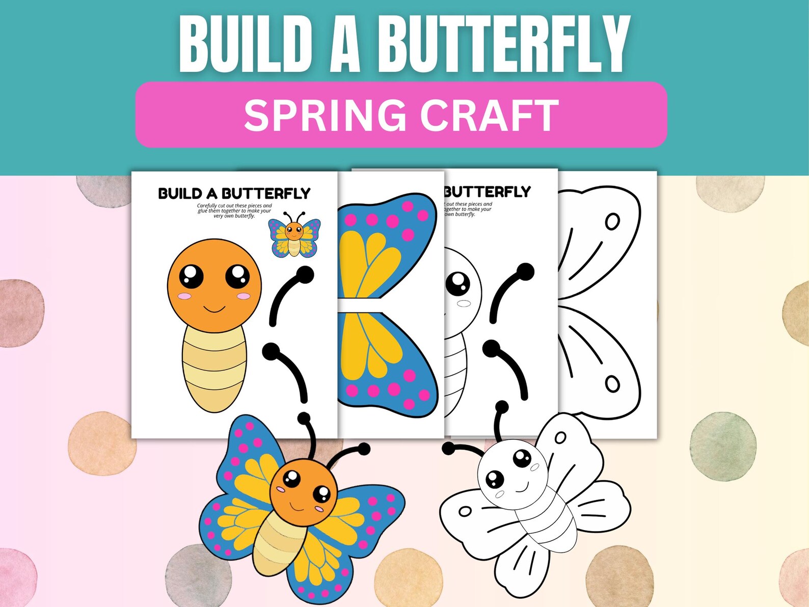 Build a Butterfly Printable Craft for Kids | Spring Insects Kids ...