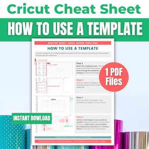 Cricut Design Space Beginners Cheat Sheet: How to Use a Template CDS Tutorial for Maker, Explore or Joy Cutting Machines