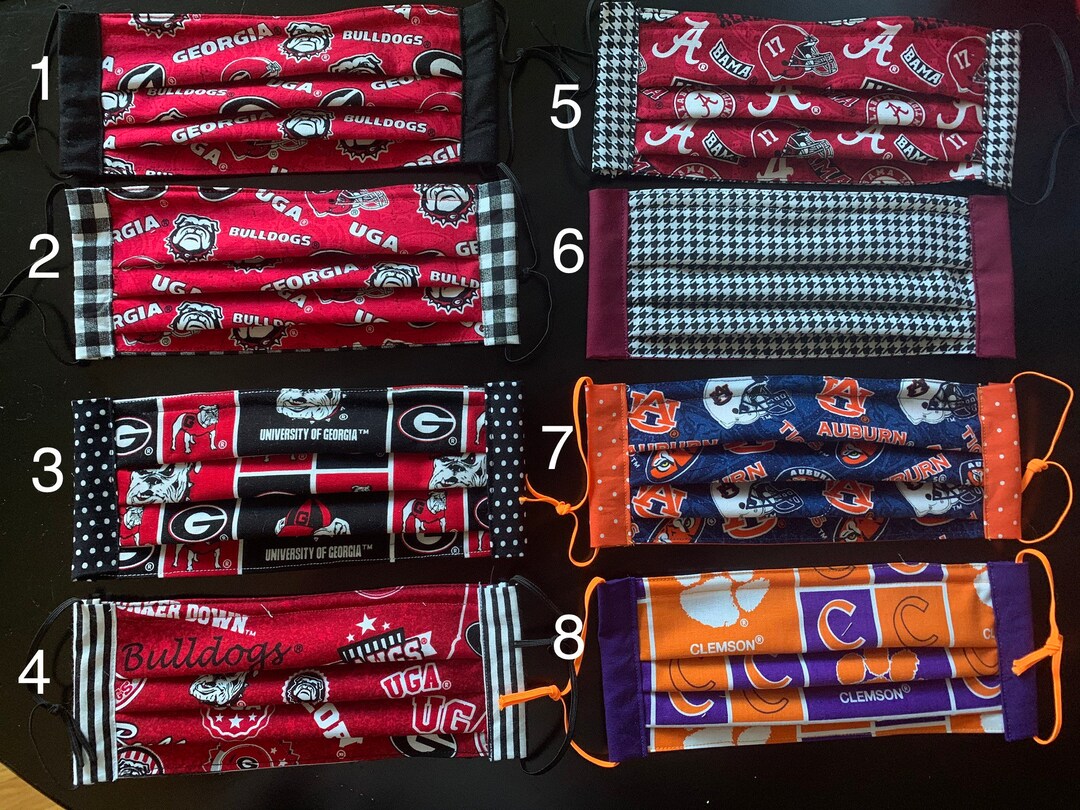 SEC College Football Fabric Face Masks - Etsy