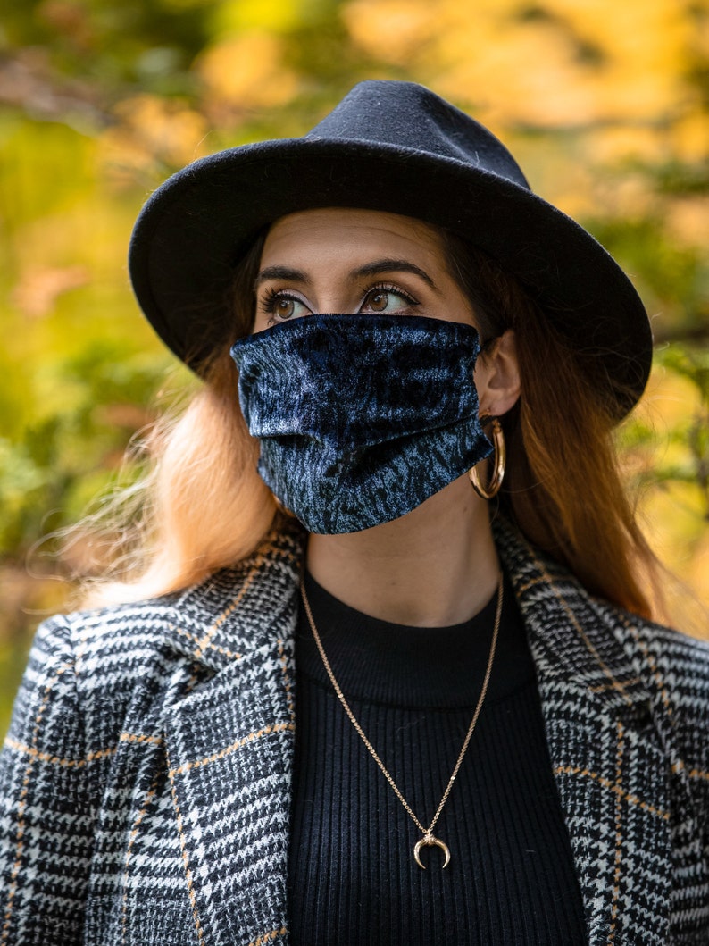 Velvet Mask Collection Sparkle Velvet Masks Crushed Velvet Etsy