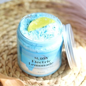 Electric Lemonade Sugar Scrub, Whipped Sugar Scrub, Body Scrub, Self Care, Foaming Sugar Scrub, Bath Products, Exfoliating Scrub