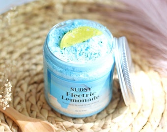 Electric Lemonade Sugar Scrub, Whipped Sugar Scrub, Body Scrub, Self Care, Foaming Sugar Scrub, Bath Products, Exfoliating Scrub