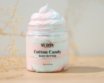 Cotton Candy Body Butter, Non Greasy Body Butter, Whipped Body Butter, Scented Body Butter, Body Frosting, Natural Body Butter