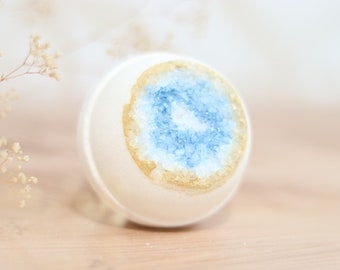 Aquamarine Geode Bath Bomb, Bridesmaid Gift, Foaming Bath Bomb, Bath Fizzy, Crystal Bath Bomb, Wedding Gift, Blue Bath Bomb,  Christmas