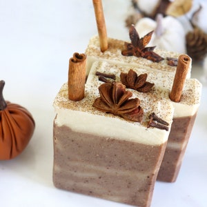 Pumpkin Chai Soap, Cold Process Soap, Handmade Soap, Artisan Soap, Exfoliating Soap, Autumn Soap, Pumpkin Spice Soap, Cute Fall Soap