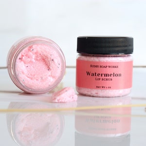 Watermelon Flavored Lip Scrub, Whipped Lip Scrub, Exfoliating Lip Butter, Bridesmaid Gift, Self Care, Watermelon Lip Balm, Watermelon Sugar