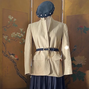 Vintage virgin wool jacket in beige, size M