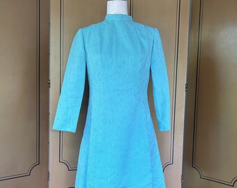 Vintage Jcpenney Green Stretch Polyester Long Sleeve Belted Peep Hole Dress  - Etsy