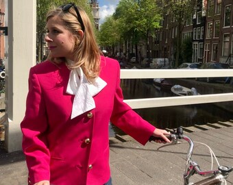 Vintage blazer jacket by Lucia in hot pink, size 12