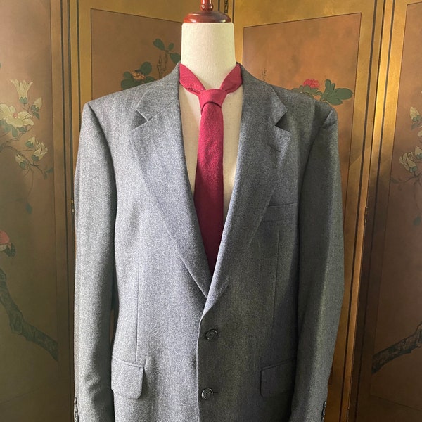 Vintage Burberrys wool blazer suit in grey, size 42R