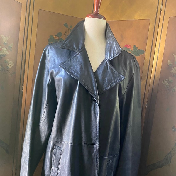 Vintage MacDouglas leather jacket in black