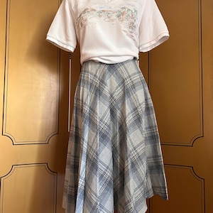 Vintage pleated and woven skirt with plaid, size 6