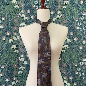 Liberty of London silk necktie with floral paisley print