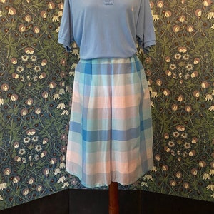 Gingham cotton culottes in blue and pink, size XS-S