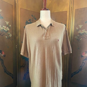 Vintage Polo Ralph Lauren cotton polo in camel, size M