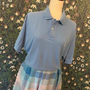 Vintage Ralph Lauren polo in cotton, color baby blue, size L