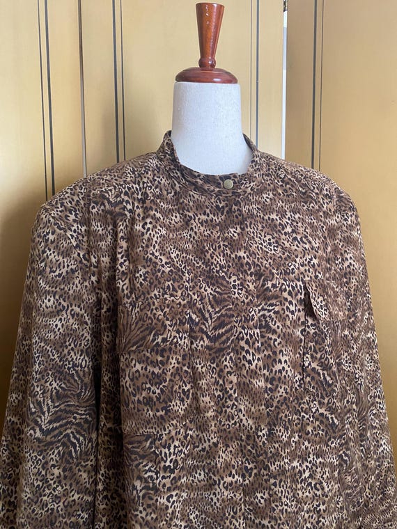 Leopard print bomber jacket, size 2XL - image 4