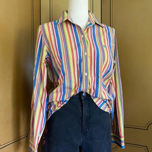 Vintage Ralph Lauren multicolored striped shirt in cotton, size M